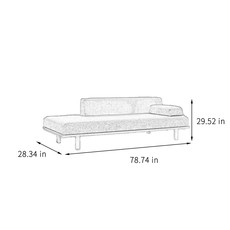 Chaise longue de loisirs en bois massif, Orienté à droite