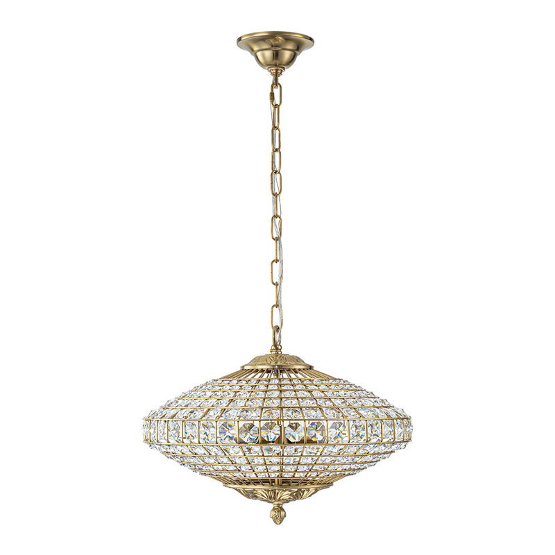 Sparkling 4-Light Clear Crystal Diamond Cage Chandelier