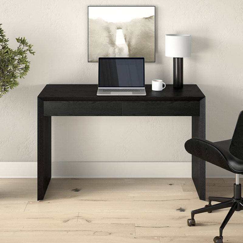 Harlan 48'' Wide Rectangular Desk, Black Grain