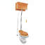 Toilette à cuve allongée de style victorien en chêne clair avec cuve allongée, chasse d'eau par gravité de 1,6 GPF, réservoir mural à hauteur réglable avec tuyau en L chromé (siège non inclus)