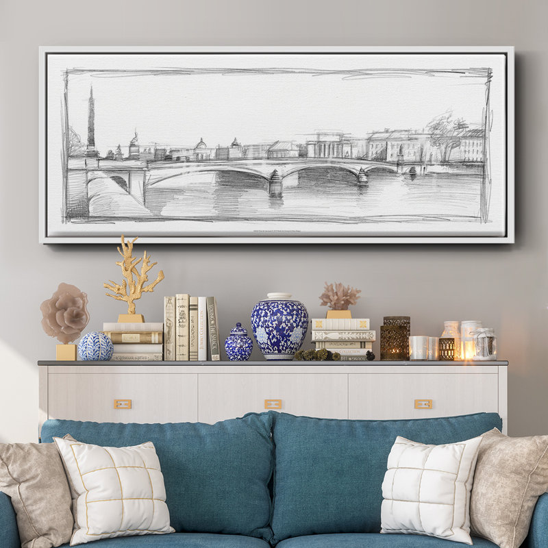 Pont du Carroussel - toile encadrée, H 20 po x l 50 po