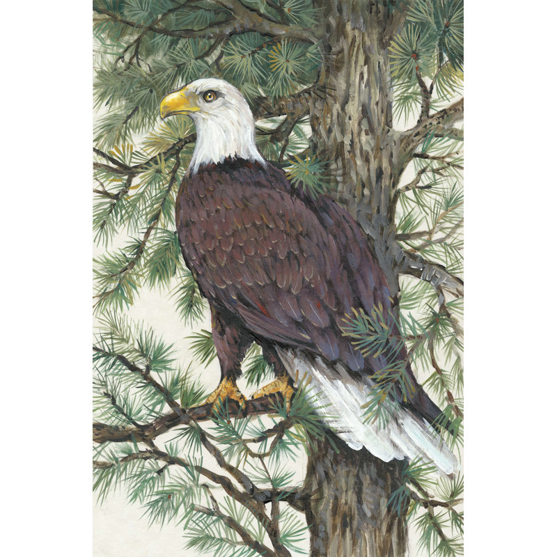 Aigle dans le pin, H 12 po x l 8 po