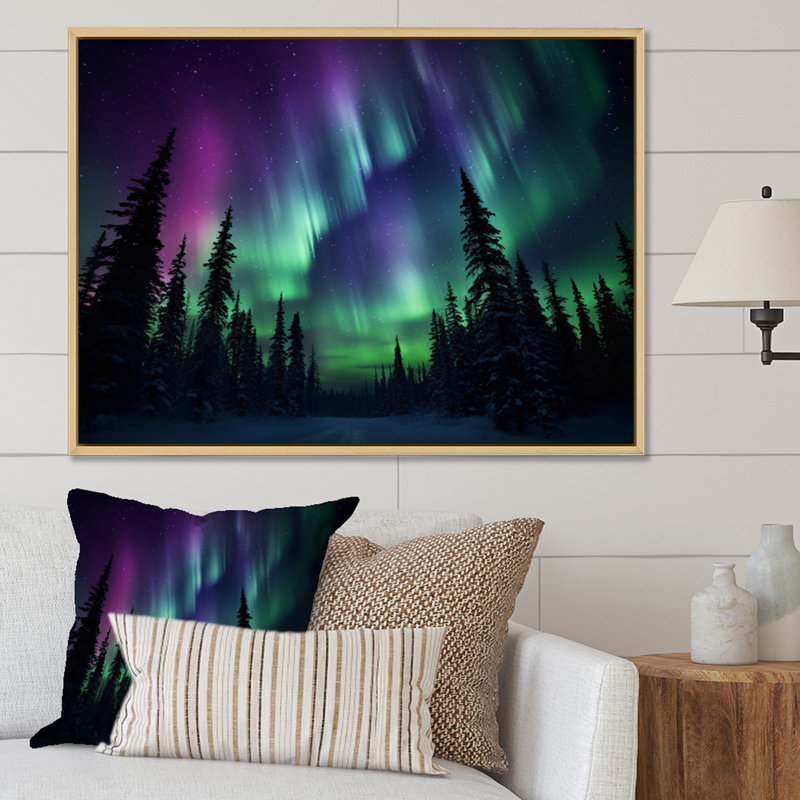 «Scenic Landscape Dancing Northern Ligths I», reproduction d'art sur toile, H 12 po x l 20 po x P 1 po