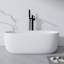 Baignoire de trempage autoportante en résine 51 po à surface solide avec trop-plein et bonde escamotable blanche 51 po