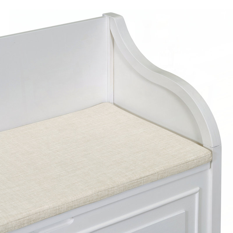 Banc de rangement en bois, Blanc