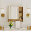 Armoire de salle de bain murale à miroir, armoire à pharmacie, armoire de rangement au-dessus de la toilette avec tablettes et porte-serviettes