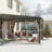 Patio Wall-Mounted Aluminum Gazebo with Galvanized Steel Roof, Sunroom, Curtains and Netting-96793219