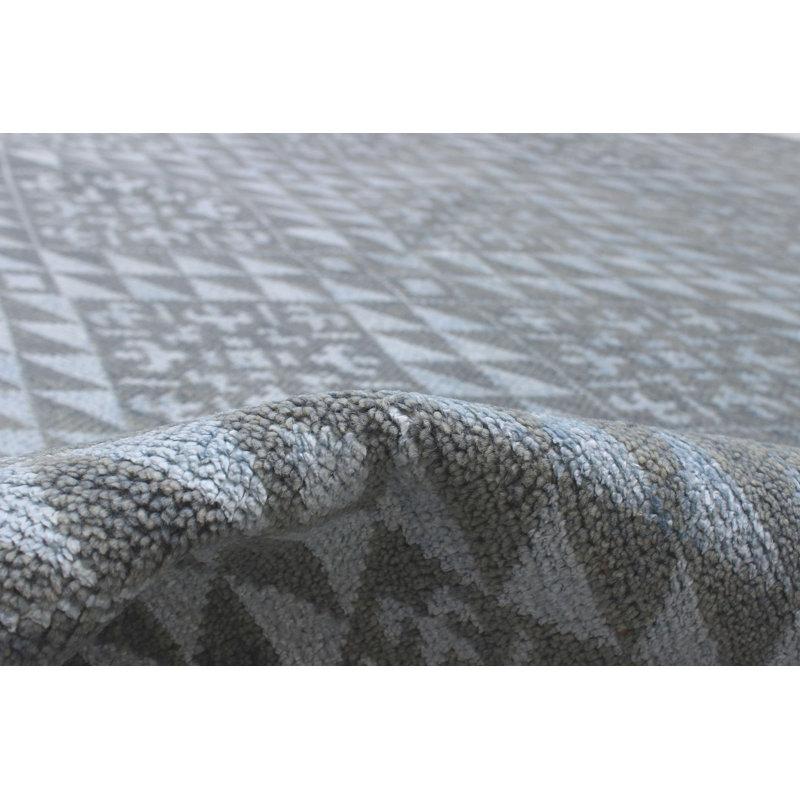 Tapis de zone en laine 5 pi 3 po x 7 pi noué la à la main one-of-kind Buena Vista