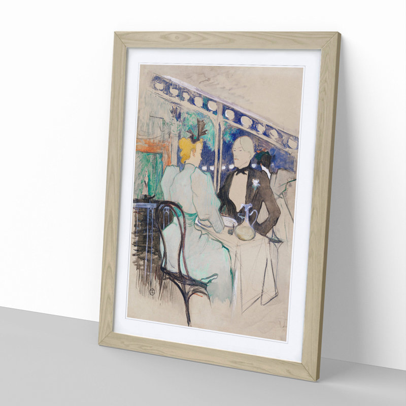 Fashionable People by Henri de Toulouse-Lautrec - Picture Frame Painting, 48cm H x 36cm W x 2cm D, Oak
