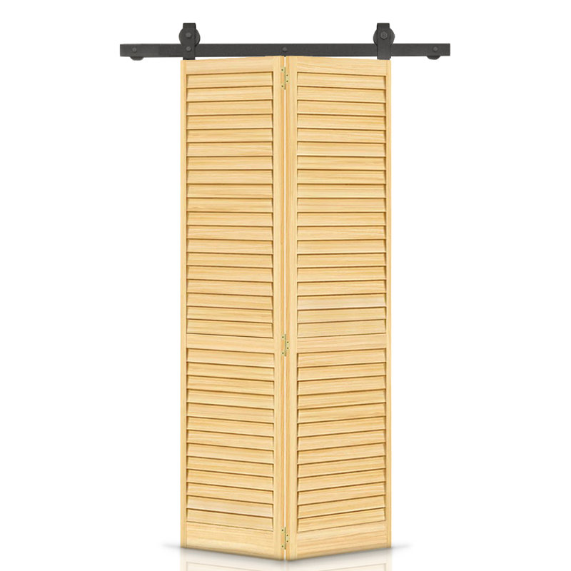 Porte pliante en bois massif 80 po, Brun clair, 30 po x 80 po