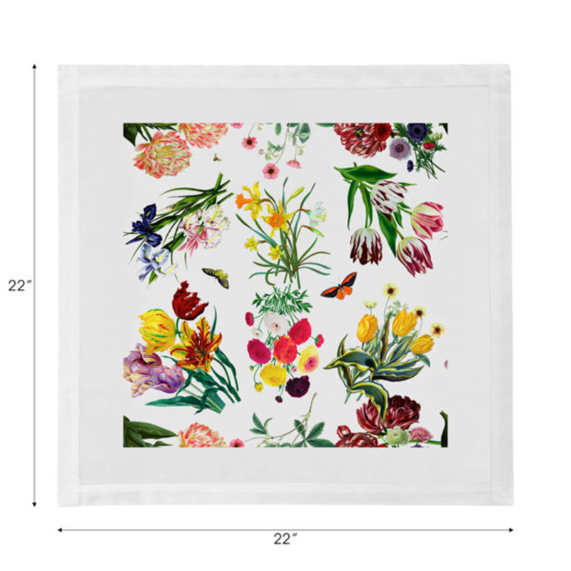 Flora Fauna Cotton Sateen Dinner Napkins