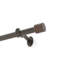 Verona 1” Single Curtain Rod with Cylinder End Cap Finial Design, Antique Bronze -32"W x 78"L-684152361-684152366