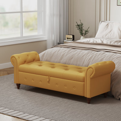 Banc de rangement Conring, banc de rangement rembourré avec repose-pieds