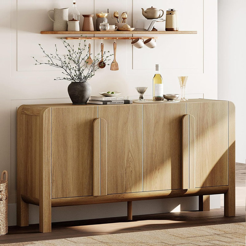 Buffet incurvé 63 "- Noyer clair