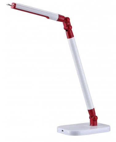 Wylie Metal USB Desk Lamp, White/Red