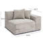 Chaise de coin Cherylee Taupe Chenille Basketweave RAF