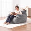 Fauteuil à billes BeanBag avec accoudoirs pour adultes gris moelleux