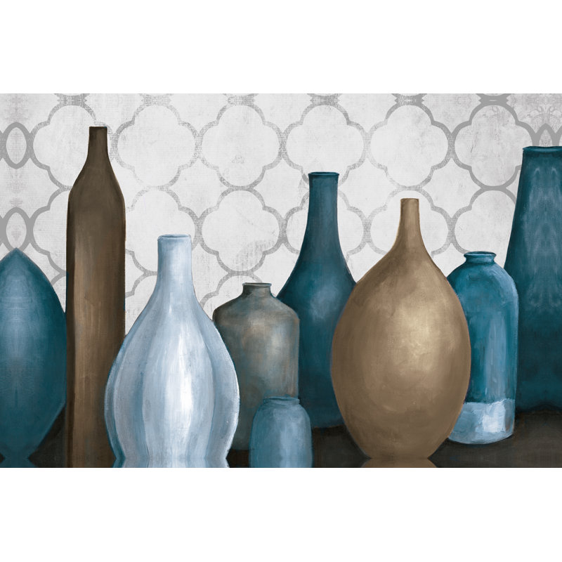 Line Of Pots 3 - Wrapped Canvas Art Prints, 30cm H x 46cm W