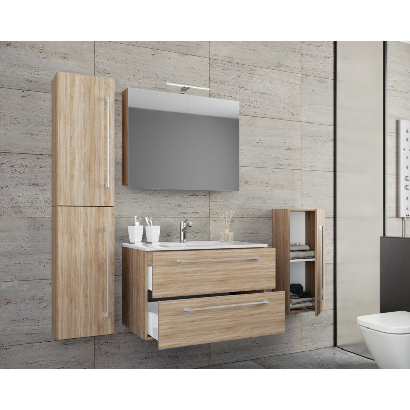 Anikin Bathroom Furniture Suite, Brown