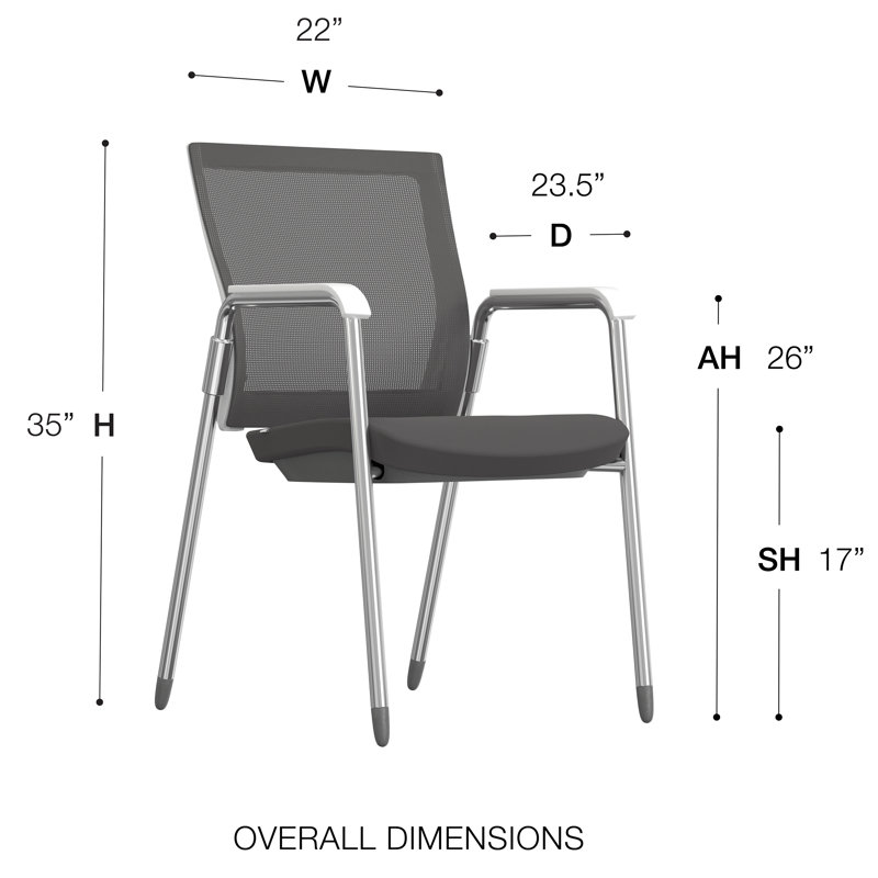 Chaise de salle d'attente en polyester 22,01 po avec structure en métal, gris, Blanc