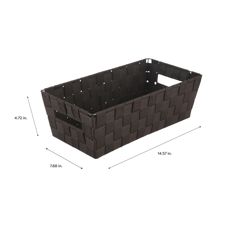 Simplify Plastic Decorative Bins, Brown