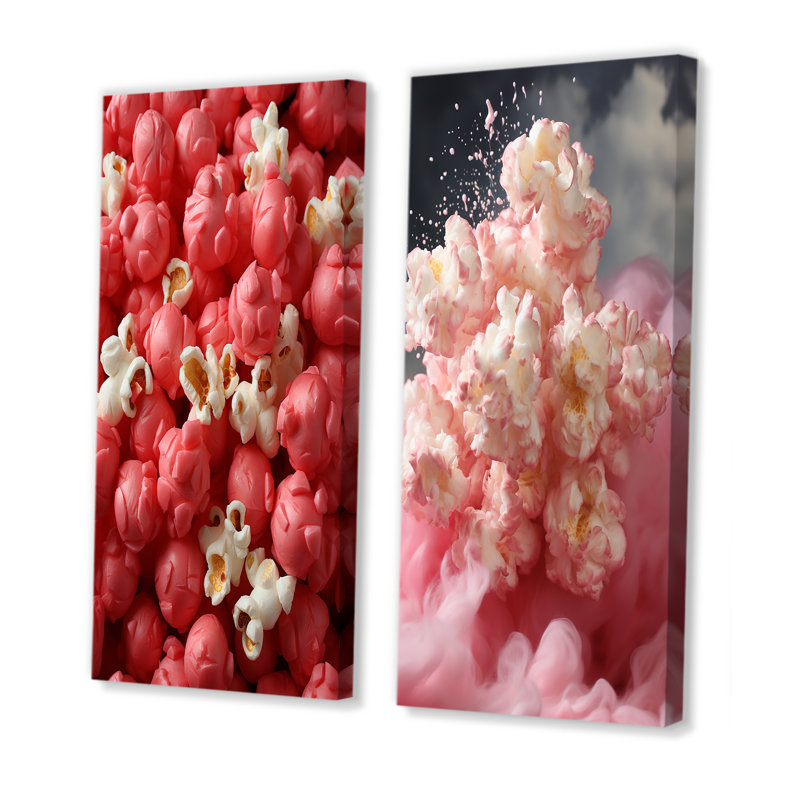 Ensemble de salon 2 pièces Popcorn Elegance I - Popcorn Wall Art, H 28 po x l 25 po, Toile tendue