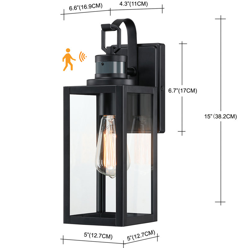 Schock Matte Black 38.1cm H Outdoor Wall Lantern