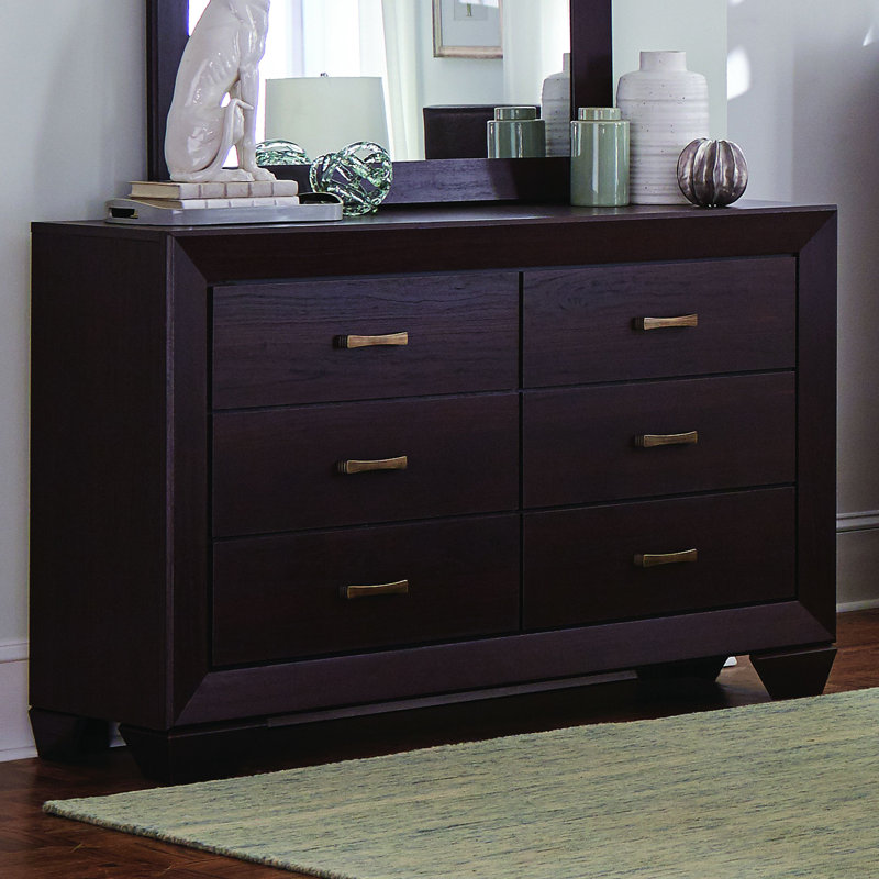 Commode double 6 tiroirs Forli, Dark Cocoa