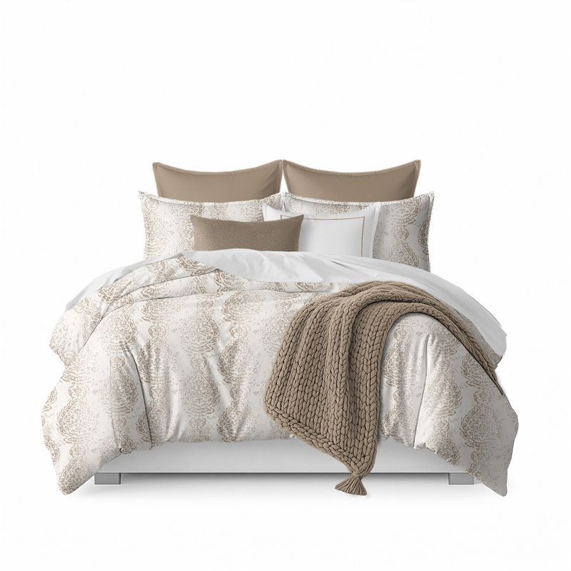 Rowan Sand Duvet Cover & 2 Shams Set Super Queen, Super Queen Duvet Cover + 2  Queen Shams