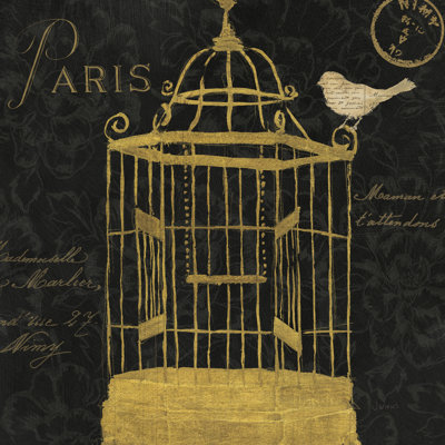Via Paris III Gold 1 Piece Wrapped Canvas Wall Art