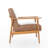 Peter Mid Century Modern Genuine Leather Solid Wood Armchair-126018243