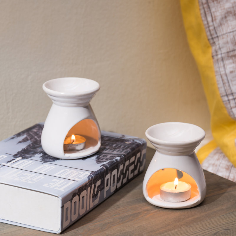 3.34'' H Ceramic Tabletop Votive Holder, White