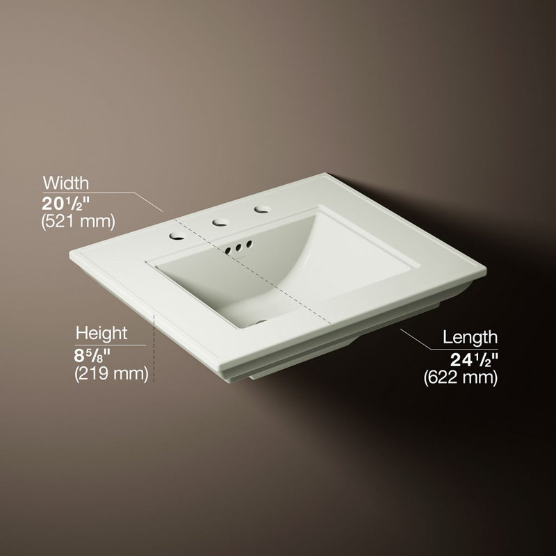 Memoirs® Stately 24" Console Bathroom Sink with Overflow, Dune, 8'' Centers