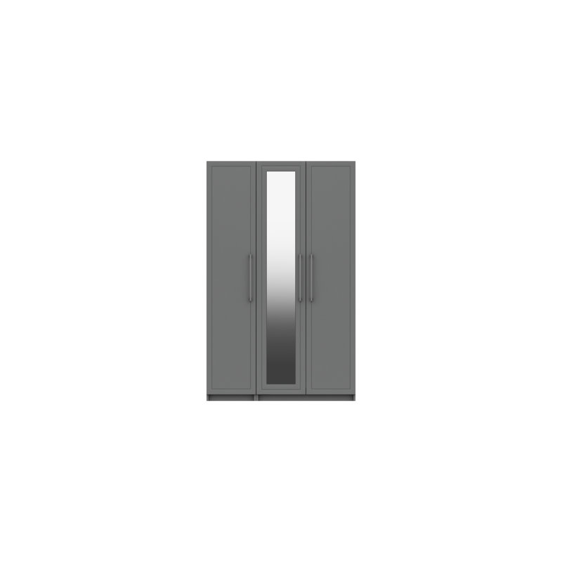 Allenna 3 Door Manufactured Wood Wardrobe, Dust Grey Gloss