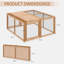 Cage à poulailler 45 po en bois naturel pliable en bois naturel avec portes extérieures et aérées-1172480079