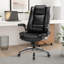  Fauteuil de direction ergonomique à haut dossier en cuir PU Marisol avec accoudoirs réglables-595216363