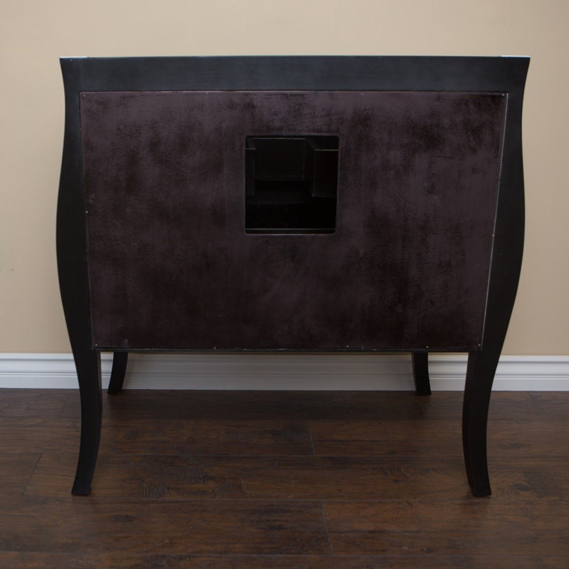 Black Diamond Pattern Single Vanity with Black Galaxy Granite Top