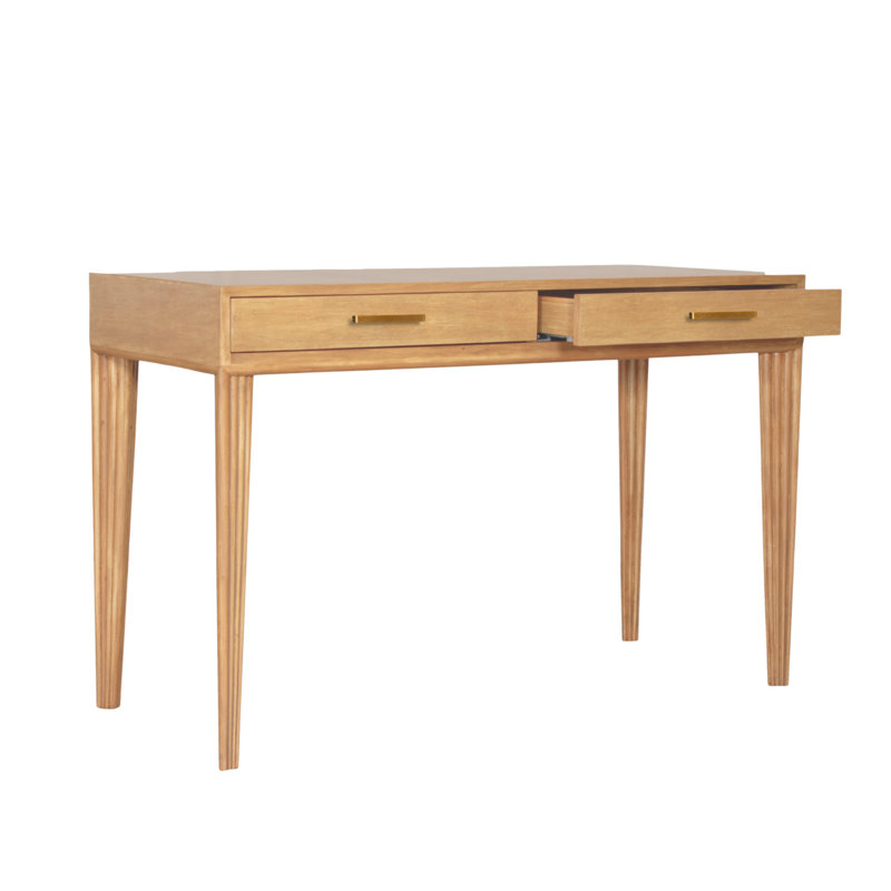 Barcelona Solid Wood Writing Desk, Natural