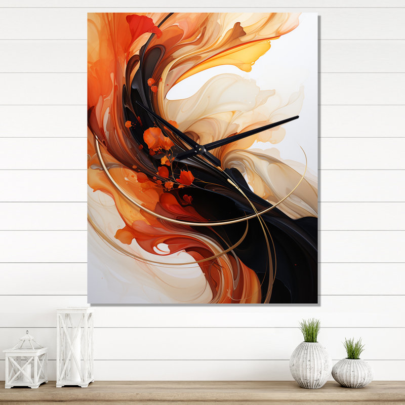 Horloge murale Conversations Of The Earth Dynamic Shapes III - Abstract Shapes, Très grand