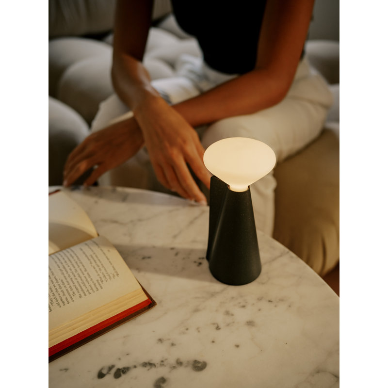 Mantle Portable Lamp In Stone White - Set Of 2, Black