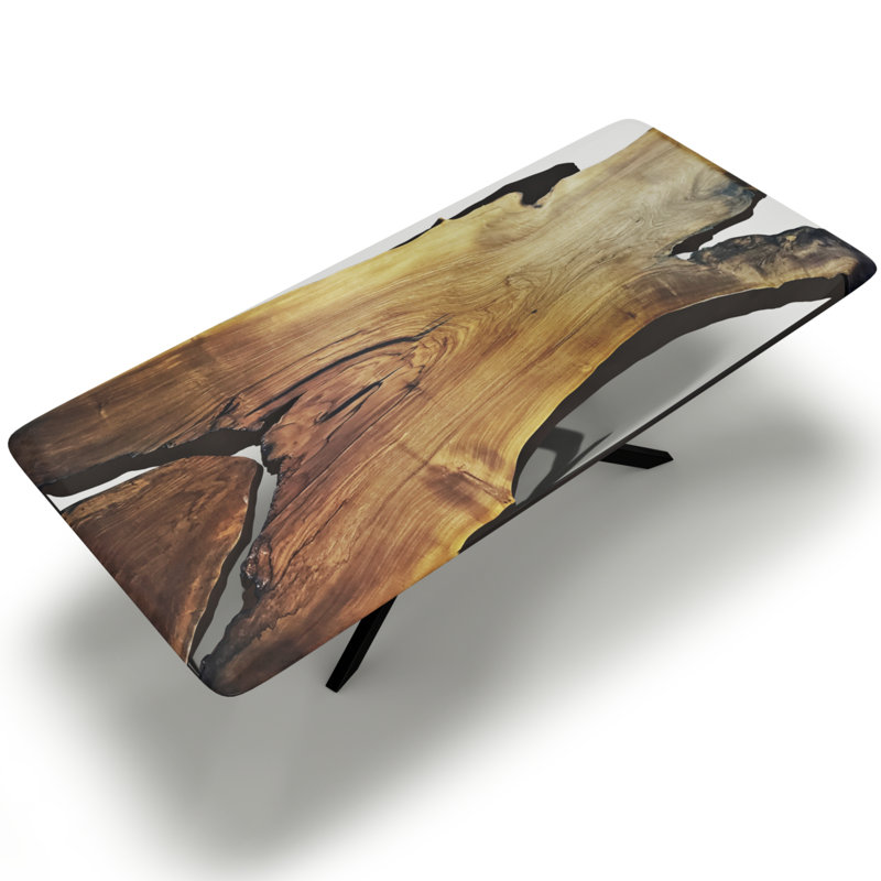 Alcantara Walnut Wood Dining Table, 48" W x 108.3" L