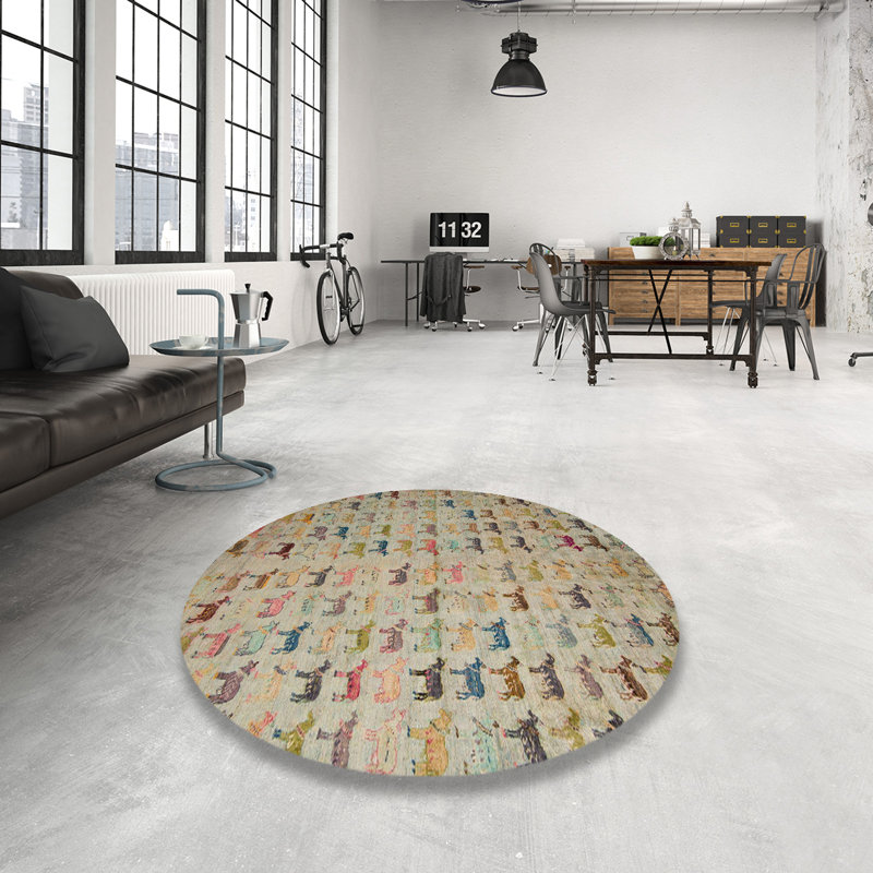 Tapis abstrait moderne 5407, Rond 5 pi