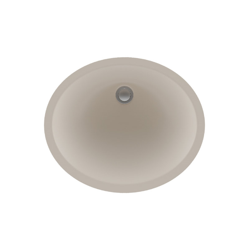 Lavabo de salle de bain ovale encastré / en composite à quartz LEXICON Platinum 19 pouces, Beige