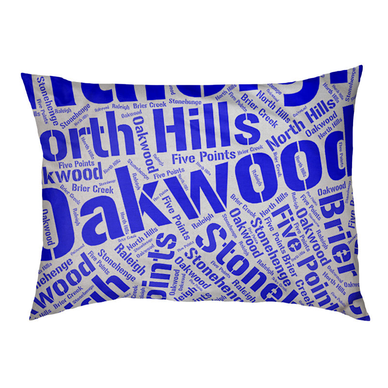 Coussin de chien « districts », Raleigh, Grand (l 40 po x P 30 po x H 14 po), Bleu