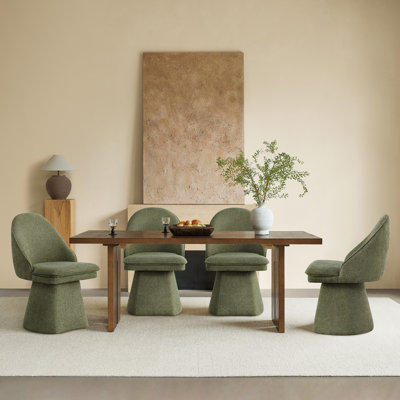 Swivel Fabric Upholstered Dining Chair