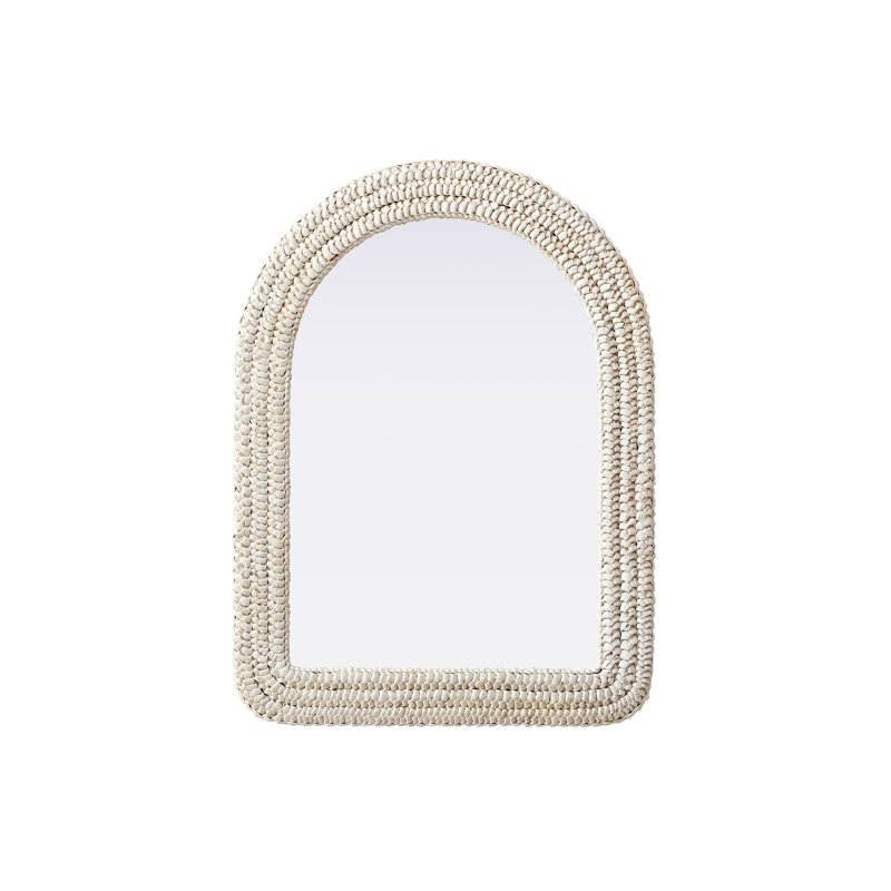 Arch Cornhusk Mirror in Linen White, 36" x 27"