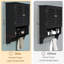 Armoire de salle de bain murale avec portes à persiennes, tablette ouverte, tablettes réglables et barre à serviettes, noir