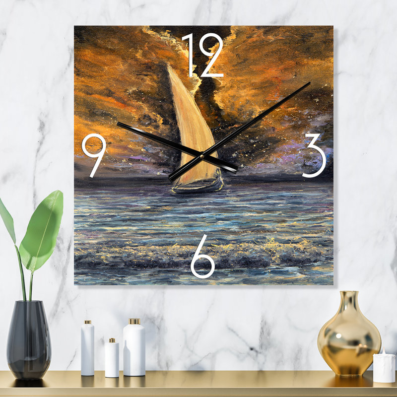 Horloge murale Sailship on the Ocean at Dawn, Moyen