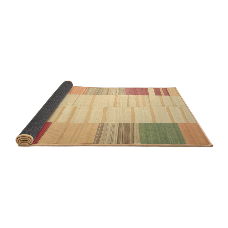 Tapis beige/vert contemporain, Rond 4 pi
