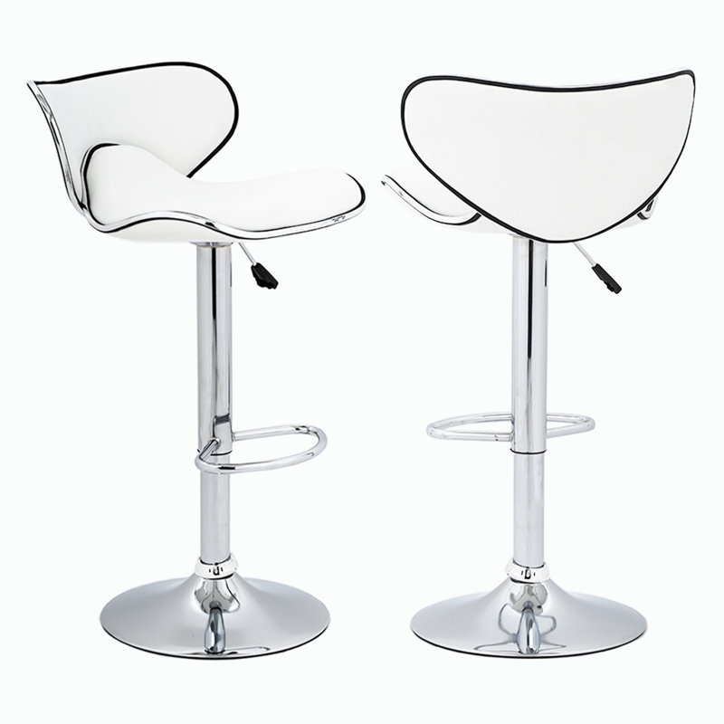Bigler Swivel Upholstered Adjustable Height Counter Stool, White